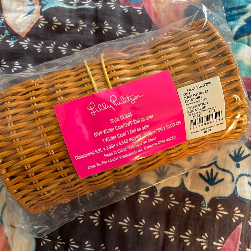 CHIC CLASSIC GIRLY Lilly Pulitzer woven wicker retro basket bag clutch NWT 💕
